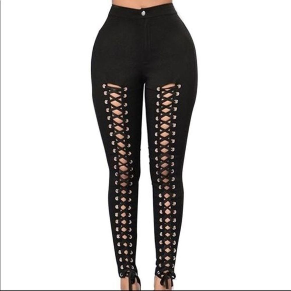 Women’s High Waist Pencil Leggings Stretchy - Picture 2 of 10